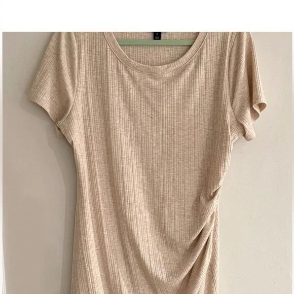 INC International Concepts Beige Short Sleeve Casual Summer Mini Dress SZ XL - Picture 4 of 5
